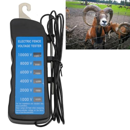Electric Fence Voltage Tester, Digital Handheld Fault Finder, Livestock Fence Checker with LED Display for Daylight Use, Ergonomic ABS Voltmeter for Farm and