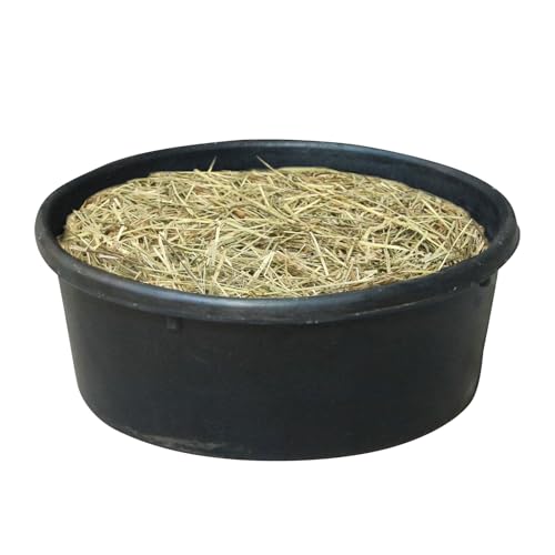 Animal Feed Bucket - 1 Gallon Rubber Trough, Heavy Duty Feeder Pan, Multipurpose Water Container | Outdoor Ranch Feeder for Small Animals