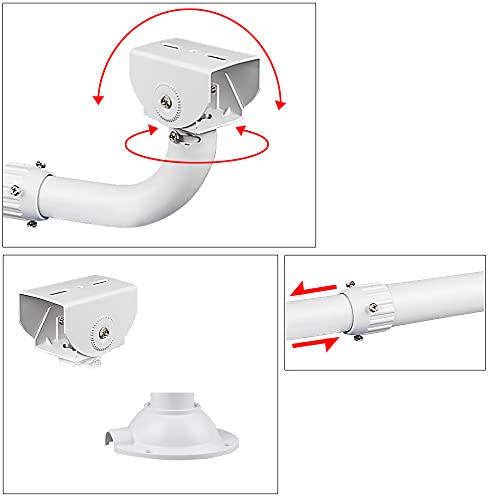 CCTV Security Camera Mount Bracket, Telescopic Adjustable Universal Wall Mounting Bracket