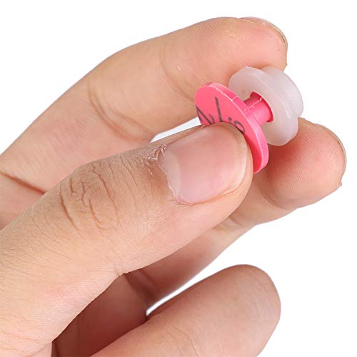 100Pcs Plastic Ear Number Rabbit Dog Ear Marker Label for Animal Livestock Information Management(Rose Red)