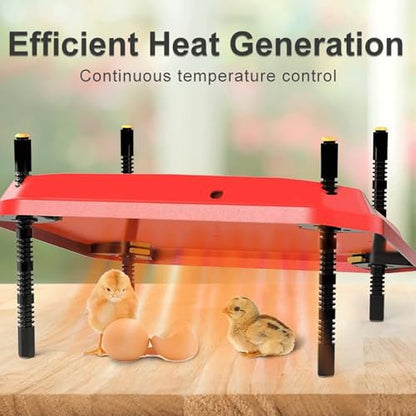 Chick Brooder Heating Plate, Brooder Heater for Chicks, Adjustable Temperature Height Adjustable Brooding Heater, Brooder Heat Plate Warmer for Baby Chick Duckling (Red) - color: Red