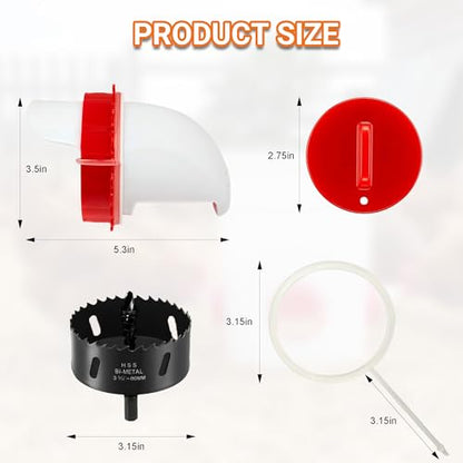 Chicken Feeder Port Kit 6 Pack, Cilkus DIY Automatic Poultry Feeder Cups for Buckets & Bins, No Waste Gravity Feed Chicken Feeder Ports with Covers for Hens, Ducks and Poultry (6-Pack) - size: 6-Pack