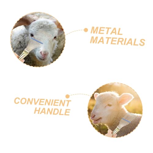 SUPVOX Sheep Wool Comb Portable Dandruff Grooming Brush for Cattle Horse Animals Gentle Itch Relief Tool for Sensitive Skin Easy to Clean
