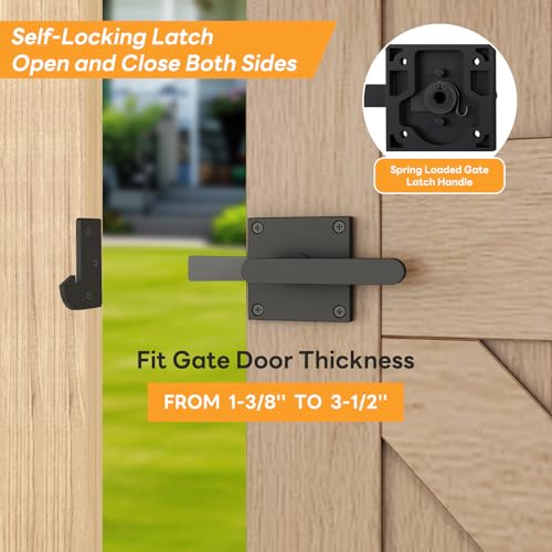 DIYHD Heavy Duty Anti-Sag Gate Kit with Right-Opening Latch, Adjustable Bracket Gate Frame Hardware for Wooden Fence or Patio, Fits 24"-60" Wide, Works with 2x4 Lumber (Wood Not Included) - size: Kit + Right Open Latch
