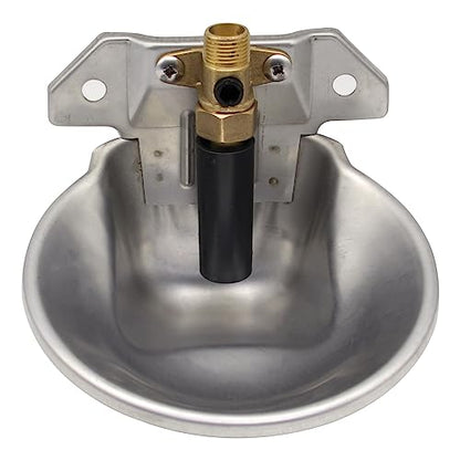 Automatic Goat Sheep Waterer Bowl with Copper Touch Valve,Stainless Steel | No Spill Livestock Water Trough for Goat,Sheep,Pig , Farm Water Drinking Equipment - color: SILVER