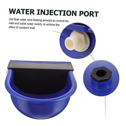 Garneck Automatic Cow Drinking Water Bowl Waterer for Livestock Float Valve Control Easy to Use and Water-Saving for Cattle Horses Sheep and Dogs - color: Blue