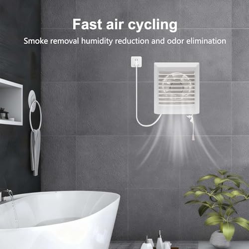 Window Shutter Exhaust Fan both Intake & Exhaust,Wall-Mounted Ventilation Fan for Bathroom Window Home Attic (9.5 In) - size: 9.5 In