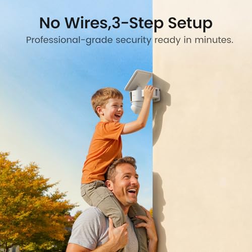 aosu T2 Pro Security Cameras Wireless Outdoor, 3K Dual Cam No Blind Spot Security Camera for Home, 170° Wide + 360° PTZ, AI Human Vehicle Tracking, Solar Powered, Local Storage - style: solo-Cam