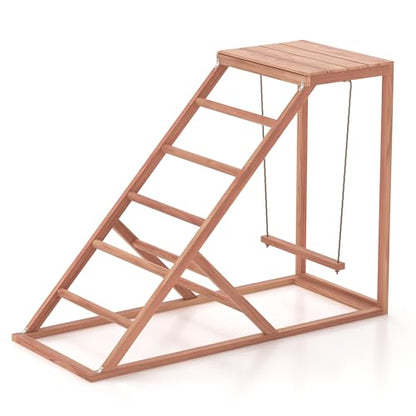 Chicken Roosting Bars with Bird Swing, Ramp, Bars Toys for Pet's Health & Happy, Chicken Perch Easy to Clean, Exercise The Bird's Claws Suitable for Backyard Farms 38.11 X 15.75 X 27.95 (A) - size: Small
