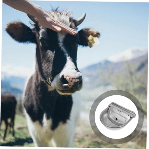 TOYANDONA Stainless Steel Automatic Water Bowl for Livestock Durable Waterer for Cattle Pigs Sheep with Float Valve Easy to Clean Generous Capacity for Farm Animals