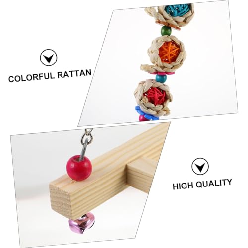 BESPORTBLE Wooden Chicken Swing Ladder Hanging Bird Toy for Parrots Chickens and Small Birds Adjustable Climbing Stand Natural Wood Design for PET Training and Play