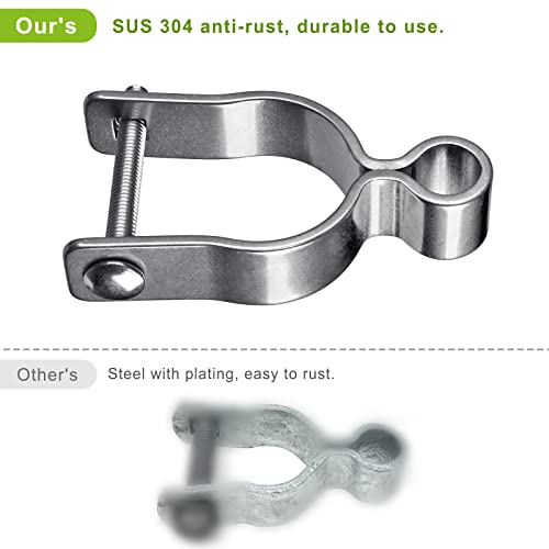 Insaga 304 Stainless Steel Chain Link Fence Gate Frame Female Hinge for Chain Link Fence Post, 2pcs Post Female Hinges with 5/8'' fit 1-5/8''Outer Diameter Post/Pipe, Bolt/Nut Included - color: Female-1-5/8''-2pcs