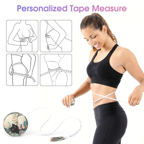 Retractable Mini Tape Measure, Auto-Retract, Premium Leather Tape Measure, Dual-Sided Ruler, Ideal for Fabric Cutting, Body Measurements, and Handicrafts (Black Cat) - color: Black Cat