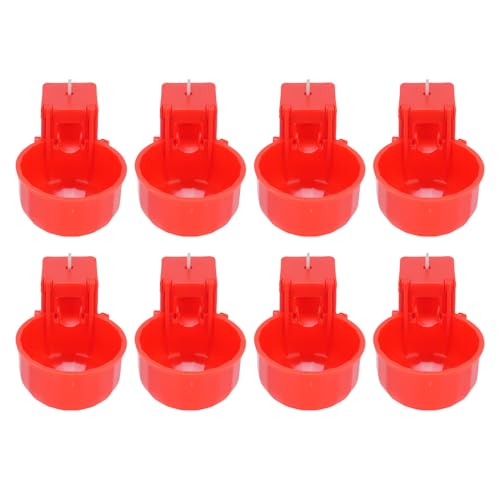 Generic Chicken Watering Cup Robust Plastic Detachable Easy Clean Water Feeder for Poultry Farming 8 Pieces