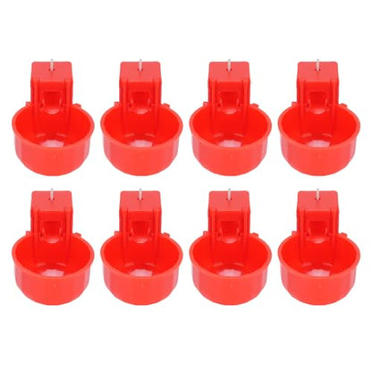 Generic Chicken Watering Cup Robust Plastic Detachable Easy Clean Water Feeder for Poultry Farming 8 Pieces