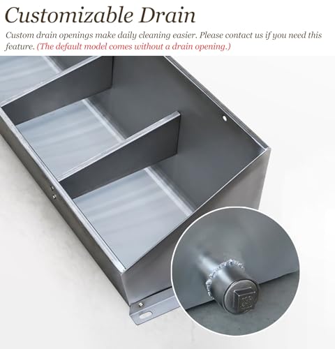 Stainless Steel Pig Feeder Trough, 4 5 7 Holes Wall-Mounted Hog Feeding, Anti-waste Livestock Feed Trough for Cattles, Hogs, Horses(L200cm/78.7"(7 Slots)) - size: L200cm/78.7"(7 Slots)