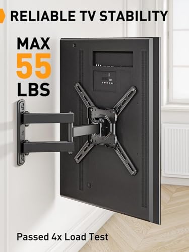 Perlegear Full Motion TV Wall Mount for Most 26–50 Inch TVs, Max VESA 300 x 300mm, TV Monitor Wall Mount Bracket with Rotation, Swivel, Tilt, Extension and Leveling Adjustment, Holds up to 55 lbs - size: for 26-50 inch TVs