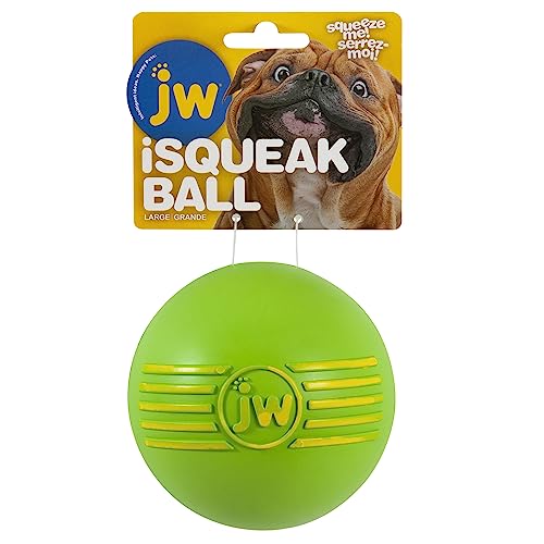 JW Pet Dog iSqueak Ball Dog Toy, Large, (Assorted Colors) - size: Large