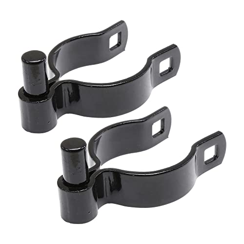 2 1/2" (2 3/8" OD) x 5/8" Black Male Gate Frame Hinges for Chain Link Fence Post | Hinges with Bolts | Pack of 2