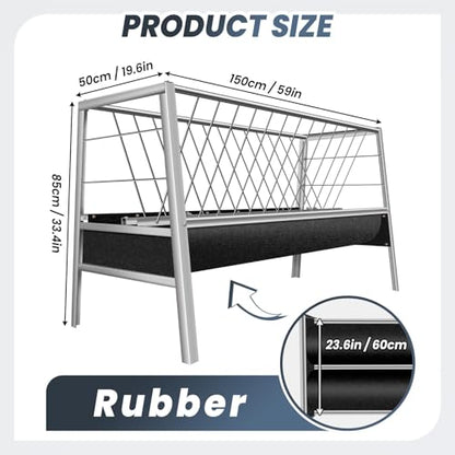 Goat Feeder, 92 Gallon Hay Feeder, Stainless Steel Livestock Hay Feeder, Sheep Feeder Trough for Barn or Outdoor Use, Free Returns! (2025 New)