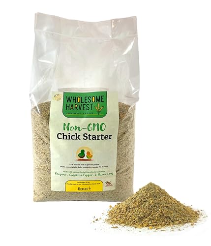 Chick Starter Feed - Non-GMO Chick Food Starter with Omega 3 and Natural, Herbal Ingredients - Chicken Feed for Growing Healthy Chicks with High-Protein 22% and Probiotics - 10 Lb - size: 10 Pound (Pack of 1)