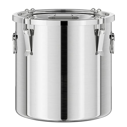 304 Stainless Steel food Storage Containers,3.2 Gal/12L Airtight Stainless Steel Bucket With lids,405oz Flour Storage Container,Metal Airtight Canister for Rice,Grain,Coffee Bean,Dog Food - size: 12Liter