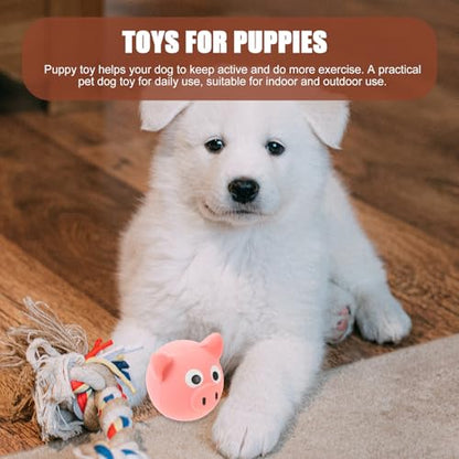 BESPORTBLE Squeaky Pig Head Dog Chew Sturdy Bite-Resistant Puppy Play Ball Interactive Training for Small and Large Dogs Pink