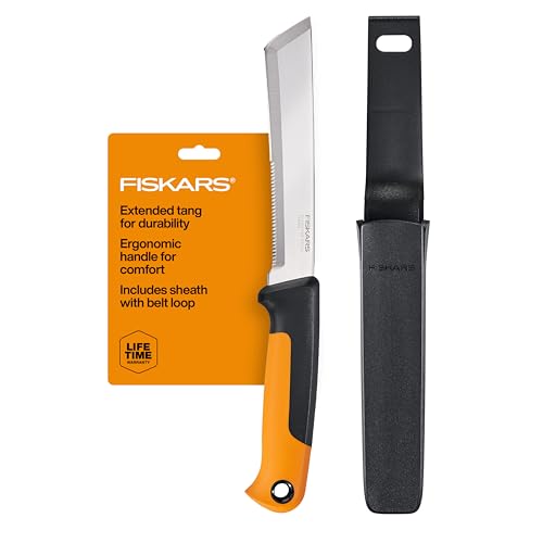 Fiskars Harvesting Knife for Produce, 6" Blade, Serrated Edge Hand Tool Perfect for Vegetables, Extended Tang Design, Garden Harvesting & Food Prep Knife, Sheath Included, Gardening Gifts for Women - style: Harvesting Knife