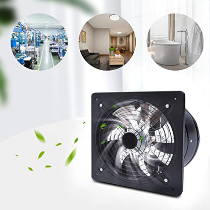 DNYSYSJ 12 inch Industrial Fan, 125W 1559CFM High Airflow Low Noise 12 in Exhaust Fan Ventilation Extractor Fan Axial Fan Ductless Bathroom Exhaust Fan Ventilation For Kitchen, Basements, Garage - color: black,12"
