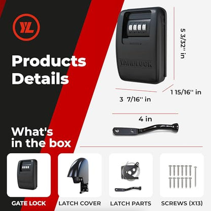 Gate Lock XLB – Secure Keyless Fence Lock and Latch with 2-Way Access – Strong Durable System for Theft Prevention and Home Security, Easy Installation on Wood or Vinyl Gates/Fences (XLB – 2-Pack) - style: XLB - Heavy duty (2 Pack)