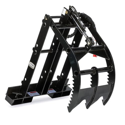 Titan Attachments Pallet Fork Mounted Adjustable Grapple Attachment, 3 Adjustable Height Settings, Built-in Clamps, Hydraulic Hoses Included