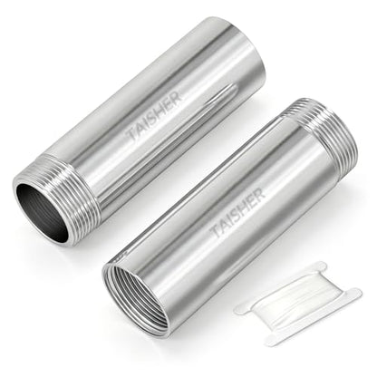 TAISHER 2PCS Stainless Steel Pipe Fittings, 1" NPT Male x 1" NPT Female Threaded, 4" Length Thickened Nipple Cast Pipe - size: 1" (M x F)NPT 2Pcs