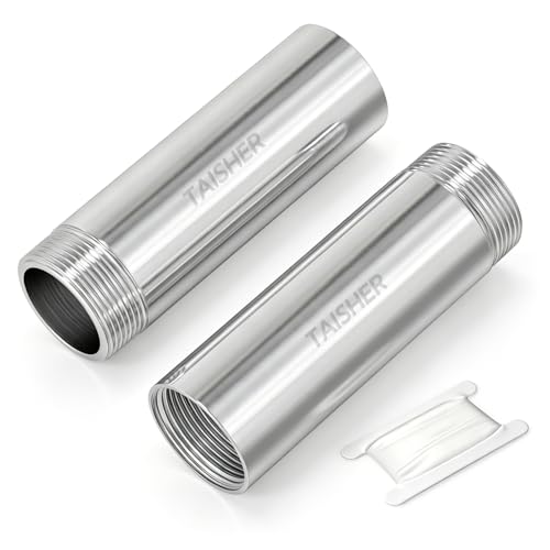 TAISHER 2PCS Stainless Steel Pipe Fittings, 1" NPT Male x 1" NPT Female Threaded, 4" Length Thickened Nipple Cast Pipe - size: 1" (M x F)NPT 2Pcs