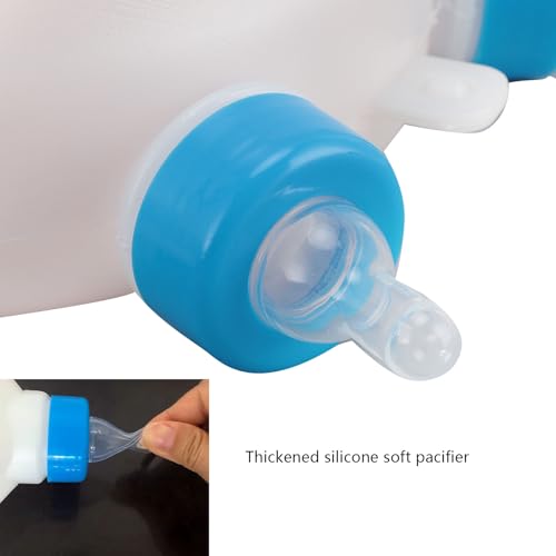 Lamb Milk Feeder Bottle, 6 Pacifier Round PC Plastics Easy to Clean Sheep Feeding Cup, Portable Safe Milk Pot for Piglet Lamb, Lamb Feeding Bottle for Piglets and Lambs