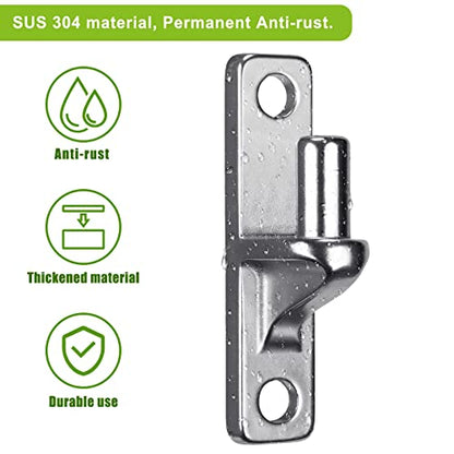 Insaga 304 Stainless Steel Gate Hinges 2 Pcs, Heavy Duty Wall Mount Hinges with 5/8" Pin, One-Piece Casting Farm & Chain Link Fence Gate Hardware - color: Silver-SS-Pin-2Pcs