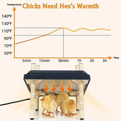 Brooder Heater for Chicks: Chick Brooder Heating Plate with Easy- Cleaning Plate Poultry Coop Heater Chicks Warmer 12" x 12" for 20 Chicks Adjustable Height Brooding Heater 22 Watts - color: Blue