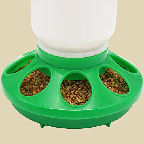 2-in-1 Chick Starter Set, 0.3Gal Chick Feeder and Waterer Kit for Baby Chicken Duck Brooder Duck Feeder Quail Feeder Chicken Feeder and Waterer Set - color: Green