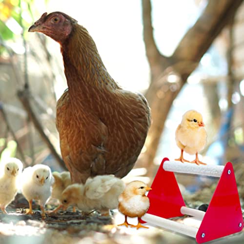 2Pcs Chick Perch Triangle Ladder, Safe Chicken and Parrot Stand Toy for Coop Enrichment, Baby Chicken Coop Accessories and Toys