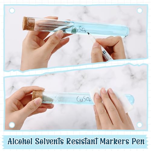 5 Pack Alcohol Resistant Laboratory Markers, Black Dual Head Permanent Freezer Pens with 0.5mm Fine Point and 1.0mm Makers Tip, Designed for Industrial, Lab and Hospital Use
