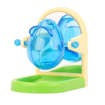 Small Pet Intelligence Growth Rotating Foraging Toy with Mirror for Birds,Budgies,Parakeets, Rats & Hamsters Chew-Proof Cage Feeder Slow Release & Self-Discovery Fun(1pc Random Color)