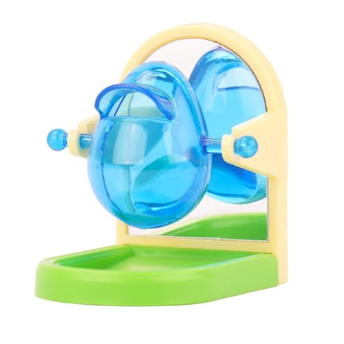 Small Pet Intelligence Growth Rotating Foraging Toy with Mirror for Birds,Budgies,Parakeets, Rats & Hamsters Chew-Proof Cage Feeder Slow Release & Self-Discovery Fun(1pc Random Color)
