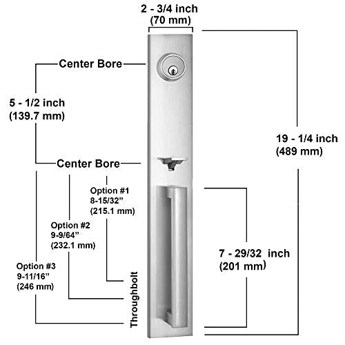 Berlin Modisch Full Escutcheon HandleSet Front Door Entry Handle and Deadbolt Lock Set Slim Square Single Cylinder Deadbolt and Lever Heavy Duty – Satin Nickel Finish - color: Satin Nickel, size: Full Escutcheon HandleSet