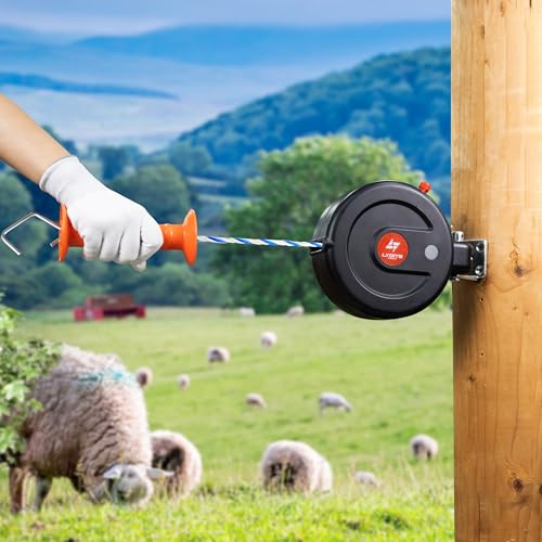 Electric Fence Gate Handle, Built in 6mm Electric Fence Rope Length 10m | Retractable Reusable Electric Fence Handle Allowing Free Entry and Exit Without Power Interruption - size: Wire Gate Handle - 10M