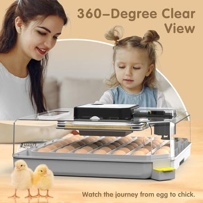 Egg Incubator 48 Eggs Automatic Egg Turning Chicken Incubators for Chicken, Ducks, Goose, Pigeon, Quail, Parrot Incubator for Farm - size: 48 chicken eggs