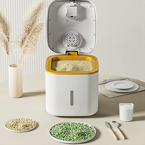 10KG Kitchen Container Bucket Insect-Proof Moisture-Proof Rice Box Grain Sealed Jar Home Storage Pet Dog Food Dark Green