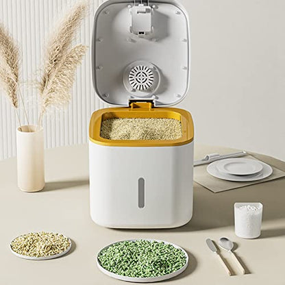 10KG Kitchen Container Bucket Insect-Proof Moisture-Proof Rice Box Grain Sealed Jar Home Storage Pet Dog Food Dark Green