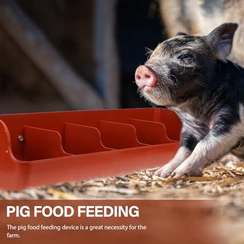 POPETPOP Hanging Fence Feeders Poultry Trough: 2Pcs Chicken Feeder Feed Trough Pig Feeding Container for Chicken Duck Goat Pig Poultry Livestock 5-Compartment - color: 2PCS