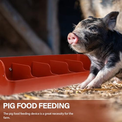 POPETPOP Hanging Fence Feeders Poultry Trough: 2Pcs Chicken Feeder Feed Trough Pig Feeding Container for Chicken Duck Goat Pig Poultry Livestock 5-Compartment - color: 2PCS
