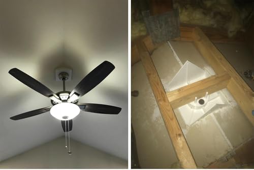 iMBAPrice Ceiling Fan Mounting Box IMBA-FB900, Cathedral Ceiling Fan Bracket Kit up to 80°, Heavy-Duty Electrical Box for Ceiling Fans & Light Fixtures, White, 1 Pack