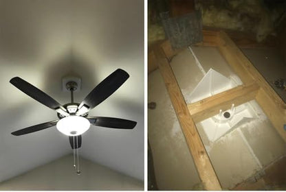 iMBAPrice Ceiling Fan Mounting Box IMBA-FB900, Cathedral Ceiling Fan Bracket Kit up to 80°, Heavy-Duty Electrical Box for Ceiling Fans & Light Fixtures, White, 1 Pack